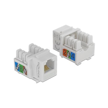 Delock Keystone Modul Cat.3, UTP, white, extern: RJ45 Buchse, Intern LSA Leiste Delock Keystone Modul Cat.3, UTP, white, extern: RJ45 Buchse, Intern LSA Leiste