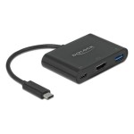 Delock Multiadaptateur USB Type-C - HDMI, USB3.0-A, USB-C-PD noir