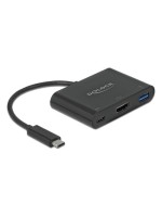 Delock Adapter USB-C for HDMI/USB A+C, 4K bis 30Hz, black , USB 3.2 Gen 1