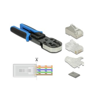 Delock Crimp&Cut Zangen Set, for cabletyp RJ45, blue Delock Crimp&Cut Zangen Set, for cabletyp RJ45, blue