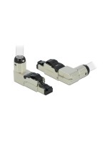 Delock Feldkonfektionierbarer RJ45 Stecker, KAT6A, 10Gbps, toolless, Gewinkelt