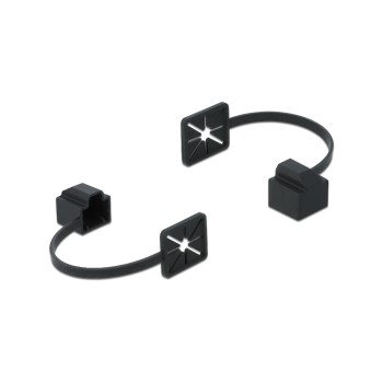 Delock RJ-45 Stecker Staubschutz, 1 Stück, with Befestigungsclip, black  Delock RJ-45 Stecker Staubschutz, 1 Stück, with Befestigungsclip, black