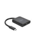 Monitor Splitter USB Typ-C zu 2X DP, 4K bis 30Hz, schwarz, DP Alt Mode, MST, VXP