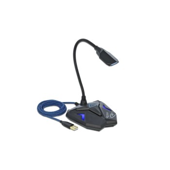 Delock USB Gaming Microphon, Tischständer, 1.5m USB-cable, black  Delock USB Gaming Microphon, Tischständer, 1.5m USB-cable, black