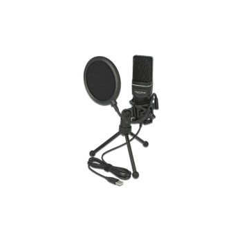 Delock Kondensator USB microphone Set, 1.5m USB-cable, black , 16Bit/44.1Khz Delock Kondensator USB microphone Set, 1.5m USB-cable, black , 16Bit/44.1Khz