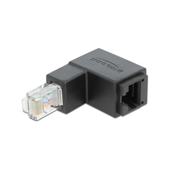 Delock RJ-45 Winkeladapter, Cat.6, UTP, 90° nach unten gewinkelt Delock RJ-45 Winkeladapter, Cat.6, UTP, 90° nach unten gewinkelt