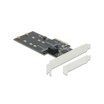 DeLock 3x SATA, 3x M.2 PCI-Ex2 Kontroller, with Low Profile Soltblech, M.2 Key-B