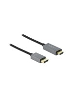 Delock DisplayPort - HDMI Kabel, HDR, 1m, Schwarz, Auflösung 3840x2160@60 Hz, aktiv