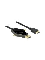 Delock USB-C/DP/Mini-DP- HDMI cable, 1.75m, 3in1, black , Auflösung bis 3820x2160@60Hz