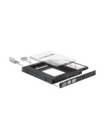 Delock Einbaurahmen für 2.5 SATA SSD, passend für Slim 5.25 DVD-Slot, 13mm
