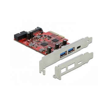 Delock PCI Express x4 Karte 90492, 1 x extern USB Type-C, 2 x extern USB Typ-A