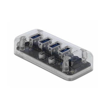Delock USB 3.0 Hub 64087 4 Ports, transparent, 4 USB Typ-A, Plug & Play Delock USB 3.0 Hub 64087 4 Ports, transparent, 4 USB Typ-A, Plug & Play