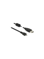 Delock USB2 cable A-MicroB, 1m, black , for USB2.0 Geräte, 480 Mbps