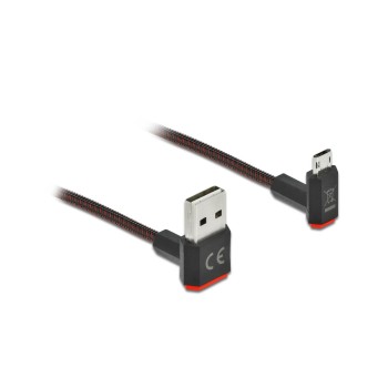 Delock USB2 cable A-MB gewinkelt oben, 0.5m, 90/270° gewinkelt, beidseitig einsteckbar