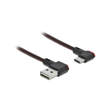 Delock EASY USB2.0-cable A-C: 1m, black , gewinkelt 90/270°, beidseitig einsteckbar Delock EASY USB2.0-cable A-C: 1m, black , gewinkelt 90/270°, beidseitig einsteckbar