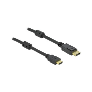 Delock DisplayPort - HDMI cable, 10m, black , Auflösung 3840x2160@60 Hz, aktiv Delock DisplayPort - HDMI cable, 10m, black , Auflösung 3840x2160@60 Hz, aktiv