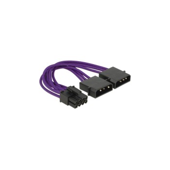 2xMolex 5.25 auf 8Pin for Grafikkarte, for PCI-Express Highend Grafikkarten,15cm