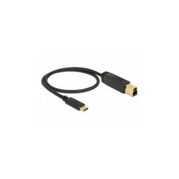 Delock USB3.1 cable C-Stecker - B-Stecker, 0.5m, 10Gbps, Gen2, black 