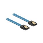 Delock Câble SATA UV Effet lumineux bleu 20 cm