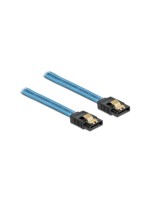 Delock SATA Kabel: 50cm Leuchteffekt blau, 6 Gbps, UV Leuchteffekt blau