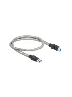 Delock USB3.2 cable, 50cm, A-B, Metalmantel, USB3.2 Gen1, 5Gbps