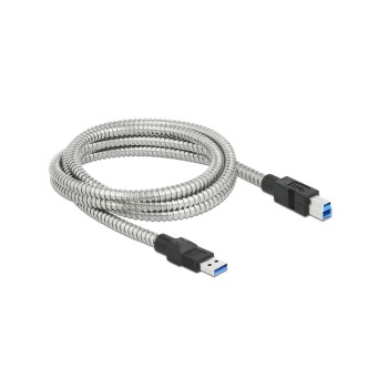 Delock USB3.2 cable, 2m, A-B, Metalmantel, USB3.2 Gen1, 5Gbps Delock USB3.2 cable, 2m, A-B, Metalmantel, USB3.2 Gen1, 5Gbps