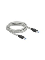 Delock USB3.2 Kabel, 2m, A-A, Metalmantel, USB3.2 Gen1, 5Gbps
