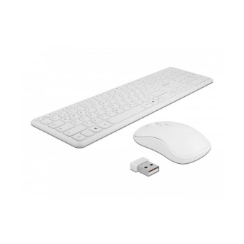 Delock USB keyboard and mouse Set, 2,4 GHz, cablelos white Delock USB keyboard and mouse Set, 2,4 GHz, cablelos white