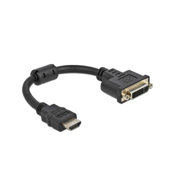 Delock Adapter HDMI-DVI 24+5, 4K 30Hz, 20cm, HDMI-DVI Buchse, 4K 30Hz, 20cm,black  Delock Adapter HDMI-DVI 24+5, 4K 30Hz, 20cm, HDMI-DVI Buchse, 4K 30Hz, 20cm,black