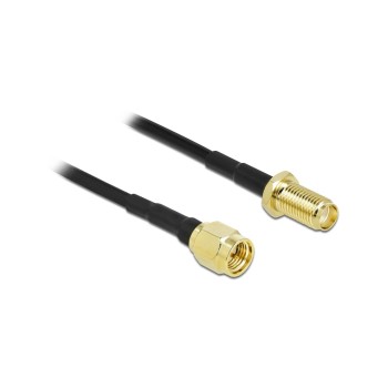 Delock Low-Loss LTE-Antennencable, 0.99dB/m, SMA Stecker - SMA Buchse, LMR/CFD100, 90cm Delock Low-Loss LTE-Antennencable, 0.99dB/m, SMA Stecker - SMA Buchse, LMR/CFD100, 90cm
