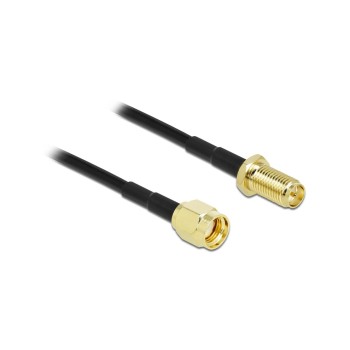 Delock WLAN-Antennencable, 0.99dB/m, RP-SMA Stecker-RP-SMA Buchse LMR/CFD100, 1m Delock WLAN-Antennencable, 0.99dB/m, RP-SMA Stecker-RP-SMA Buchse LMR/CFD100, 1m