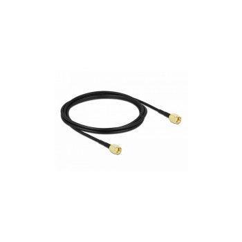 Delock WLAN-Antennencable, 0.99dB/m, RP-SMA Stecker - RP-SMA Stecker CFD100, 2m Delock WLAN-Antennencable, 0.99dB/m, RP-SMA Stecker - RP-SMA Stecker CFD100, 2m