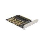 Delock Adaptateur de bus hôte PCI-E-x16, 4x M.2 Key-M. NVME Bifurcation