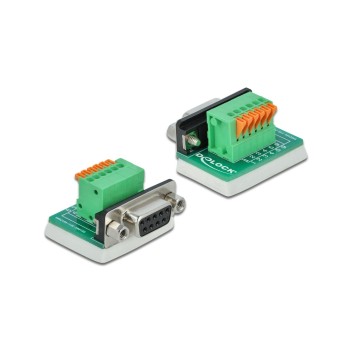 Delock Terminalblock RS232 DB9 Buchse, Vertikal, with Drucktaster Delock Terminalblock RS232 DB9 Buchse, Vertikal, with Drucktaster