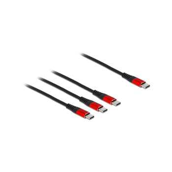 Delock USB2.0-Ladecable 3 in 1, 30cm, USB-C for Lightning, 2xUSB-C bis 3A Delock USB2.0-Ladecable 3 in 1, 30cm, USB-C for Lightning, 2xUSB-C bis 3A