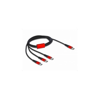 Delock USB2.0-Ladecable 3 in 1, 1m, USB-C for Lightning, 2xUSB-C bis 3A Delock USB2.0-Ladecable 3 in 1, 1m, USB-C for Lightning, 2xUSB-C bis 3A