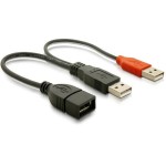 USB Y-câble Typ 2xA auf 1x A Buchse, zur erweiterten Stromversorgung