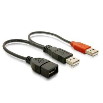 USB Y-cable Typ 2xA auf 1x A Buchse, zur erweiterten Stromversorgung USB Y-cable Typ 2xA auf 1x A Buchse, zur erweiterten Stromversorgung