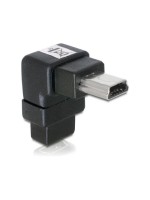 USB Adapter Mini-B pour Mini-B, coudé 90ø, male/femelle, connecteur 180ø retourné