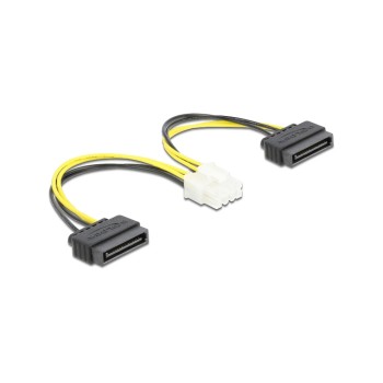 Delock 2x SATA 15Pin - 8 Pin EPS Stecker, 15cm, 2x Sata-PowerStecker -> 1x 8 Pin Delock 2x SATA 15Pin - 8 Pin EPS Stecker, 15cm, 2x Sata-PowerStecker -> 1x 8 Pin