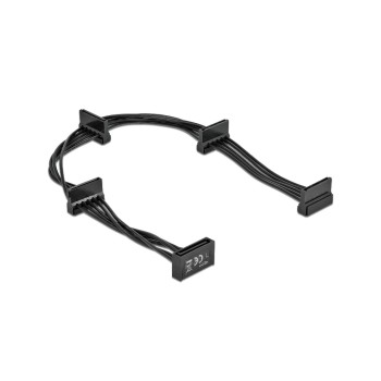 Delock SATA - 4x SATA Stromadapter, black , 40cm, unterstützt 3,3, 5 and 12 Volt, GND Delock SATA - 4x SATA Stromadapter, black , 40cm, unterstützt 3,3, 5 and 12 Volt, GND