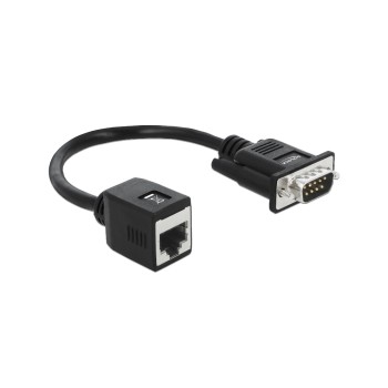 Delock: RS232/422/485 - LAN Buchse, black , 921,6 Kbps Datentransfer, DB-9 Stecker Delock: RS232/422/485 - LAN Buchse, black , 921,6 Kbps Datentransfer, DB-9 Stecker