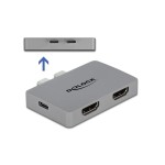Delock Thunderbolt3 - 2xHDMI 4K60Hz Adapter, 3840x2160,4K60Hz,PD3.0, grey, for Macbook