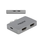 Delock Thunderbolt3 - 2xHDMI 4K60Hz Adapter, 3840x2160,4K60Hz,PD3.0, grey, for Macbook