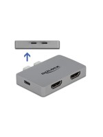 Delock Thunderbolt3 - 2xHDMI 4K60Hz Adapter, 3840x2160,4K60Hz,PD3.0, grau, für Macbook