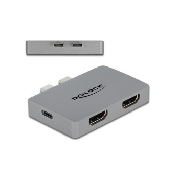 Delock Thunderbolt3 - 2xHDMI 4K60Hz Adapter, 3840x2160,4K60Hz,PD3.0, grey, for Macbook Delock Thunderbolt3 - 2xHDMI 4K60Hz Adapter, 3840x2160,4K60Hz,PD3.0, grey, for Macbook