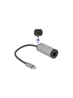 Delock USB3.1 Typ-C zu LAN Adapter, 1Gbps, schwarz, mit Powerdelivery 3.0 bis 60Watt