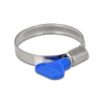 Delock Schlauchschellen, blue, 10 Stück, 32-50 mm, Edelstahl, Kunststoff