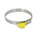 Delock Schlauchschellen, yellow, 10 Stück, 60-80 mm, Edelstahl, Kunststoff
