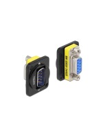 Delock Terminalblock  DB9Stecker/DB9Buchse, black , D-Typ Modul, 1x extern, 1x intern